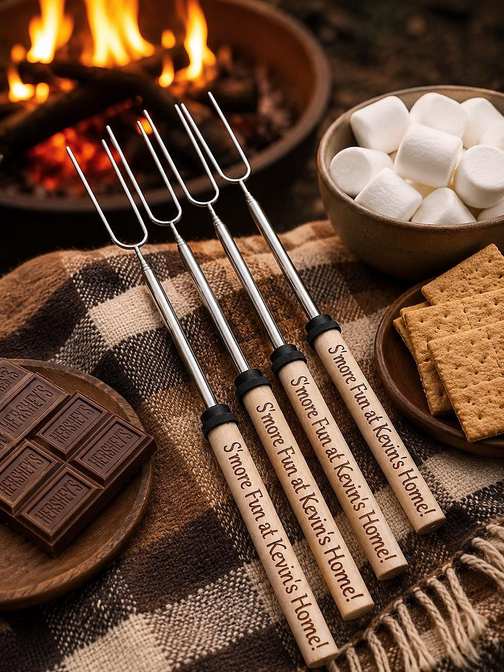 Thumbnail: Personalized S'mores Roasting Set, House Warming, Campfire Marshmallow,