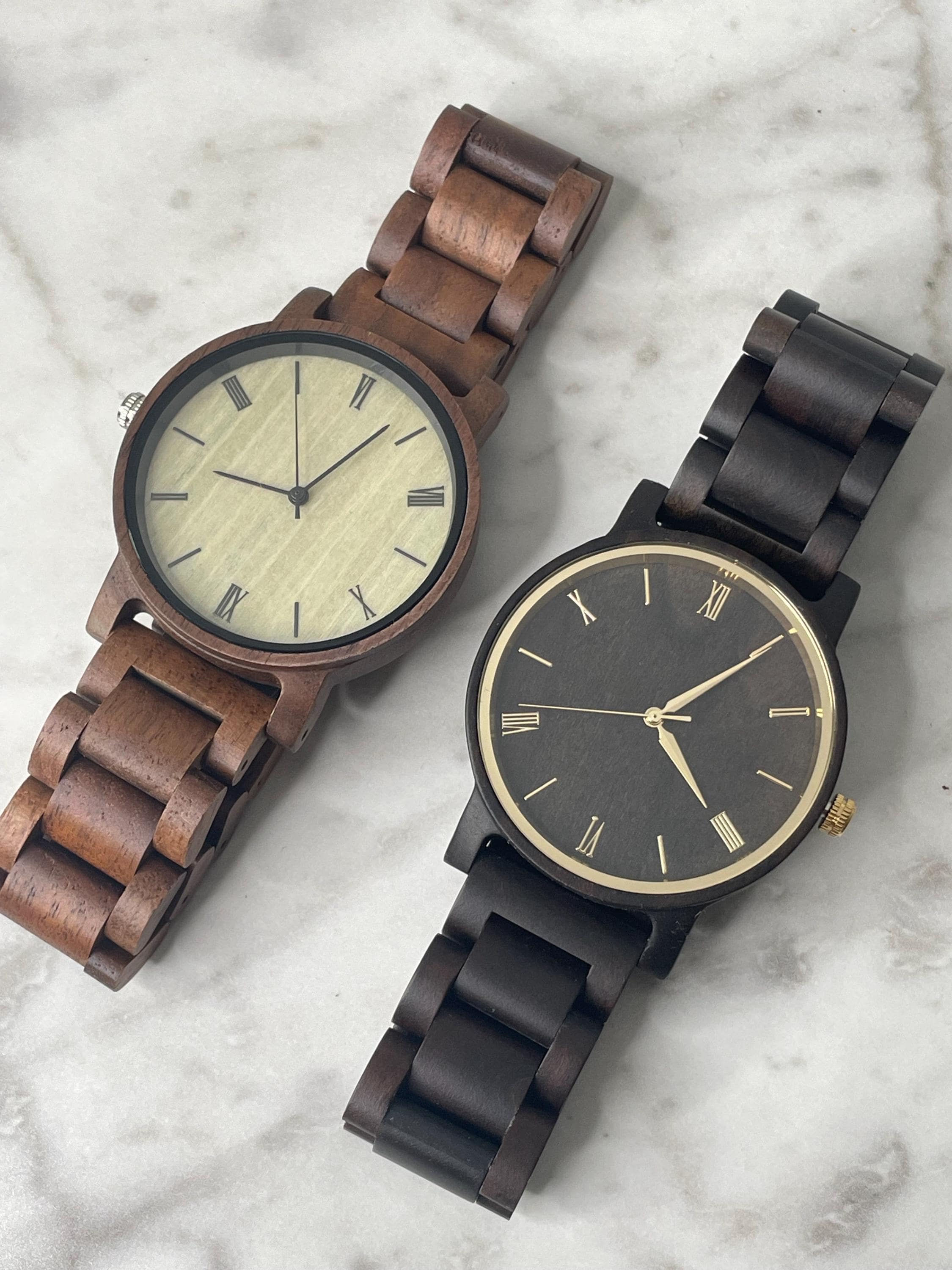 Personalized Elegant Mens Wooden Wrist Watch - Groom Gift - Anniversary -