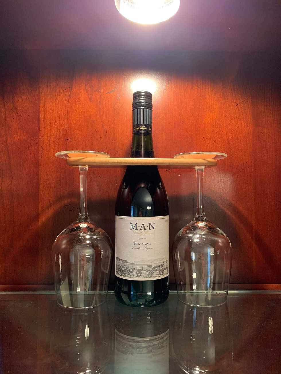 Thumbnail: Unique Wood Wine Glasses Caddy, Personalized Wine Butler, Home Decor, Wet Bar,