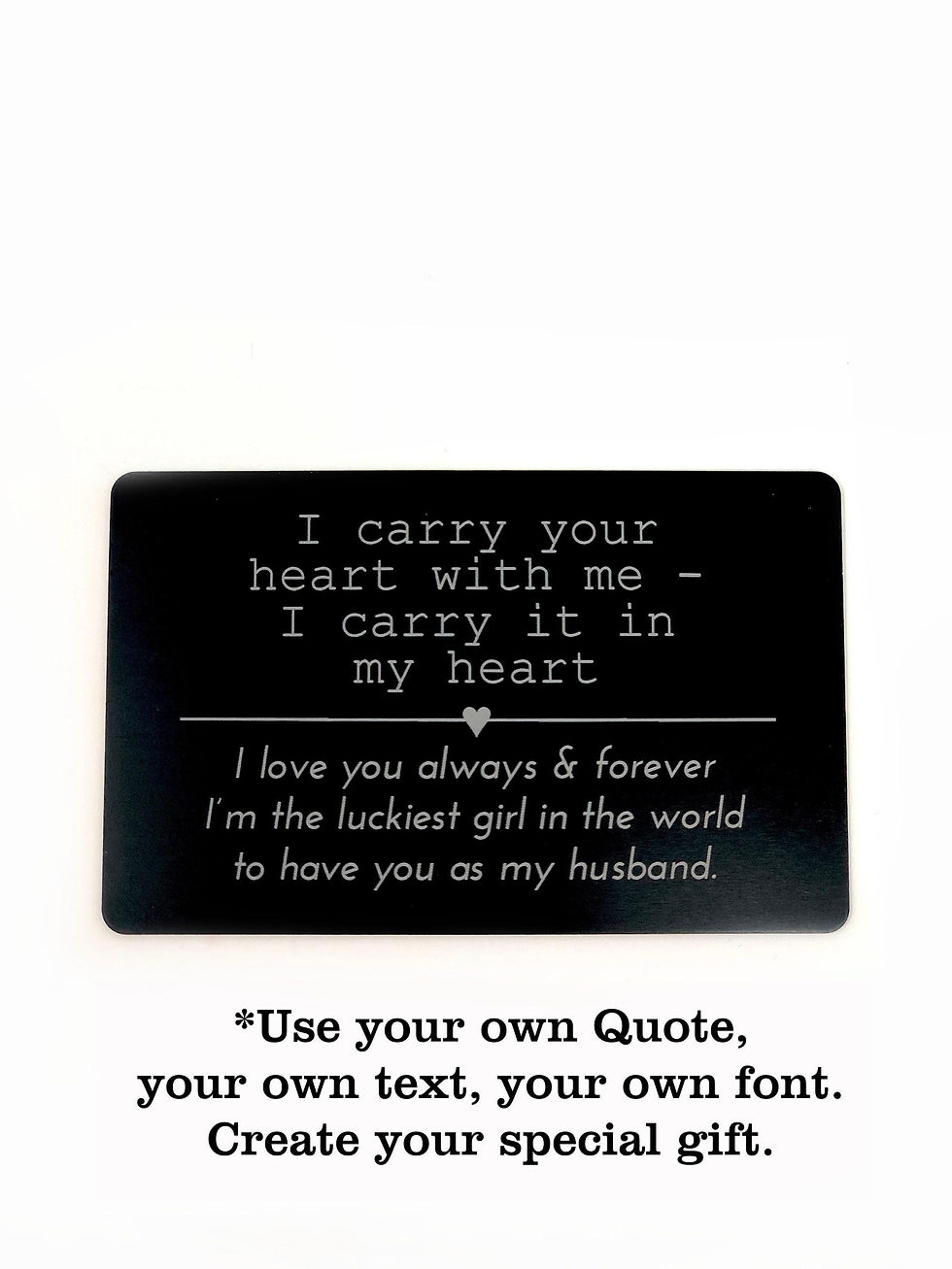 Thumbnail: Custom Engraved Wallet Card Insert,Personalized, Fathers Day, Gifts for him,