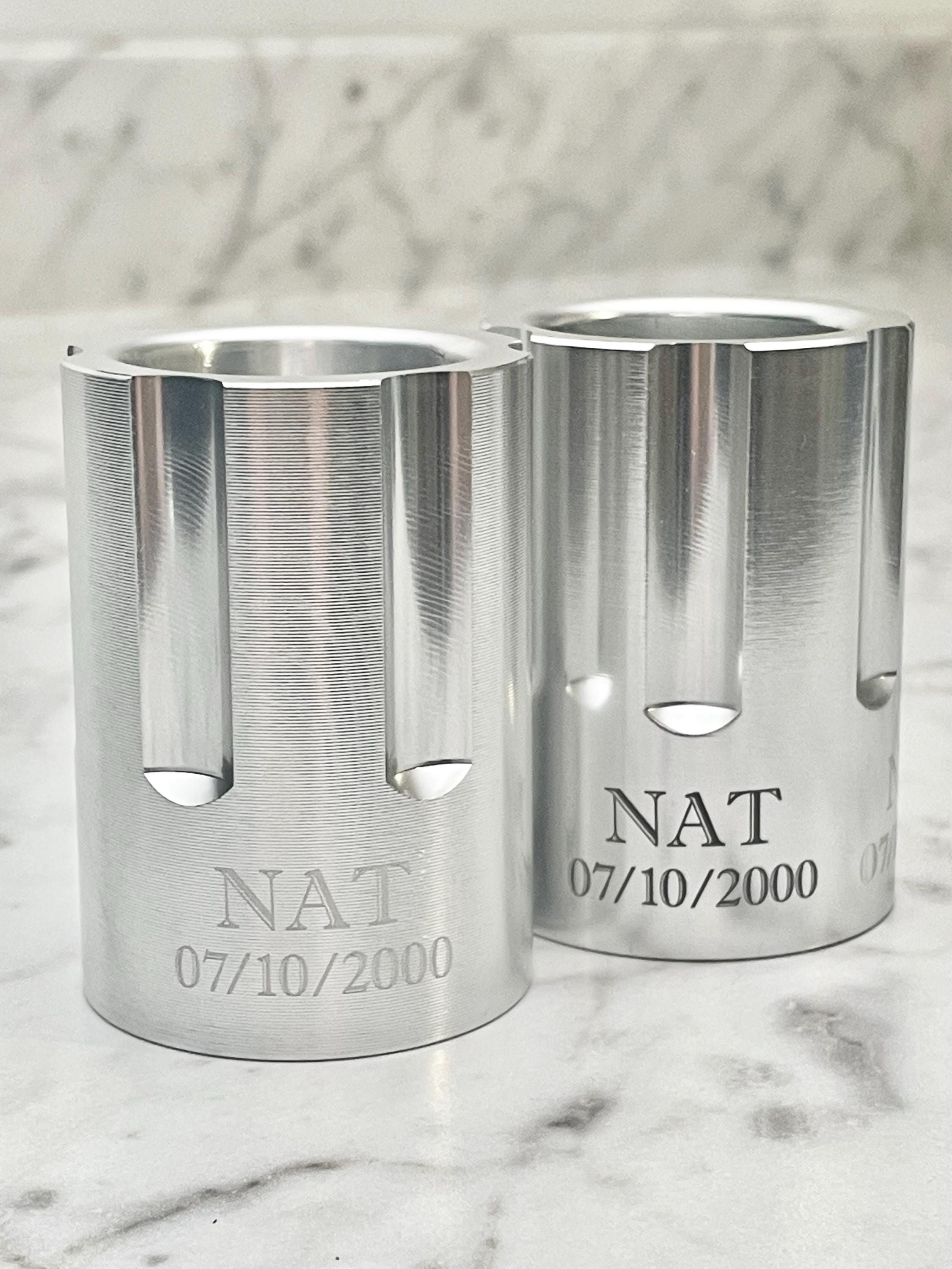 Personalized Revolver Pistol Cylinder Shot Glass, Engraved Groomsmen Gift,