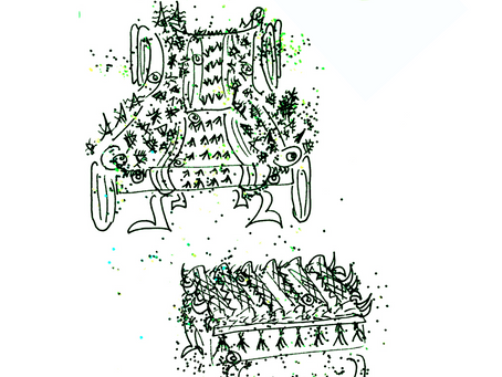 The CactEye Monster Footstool and Throw