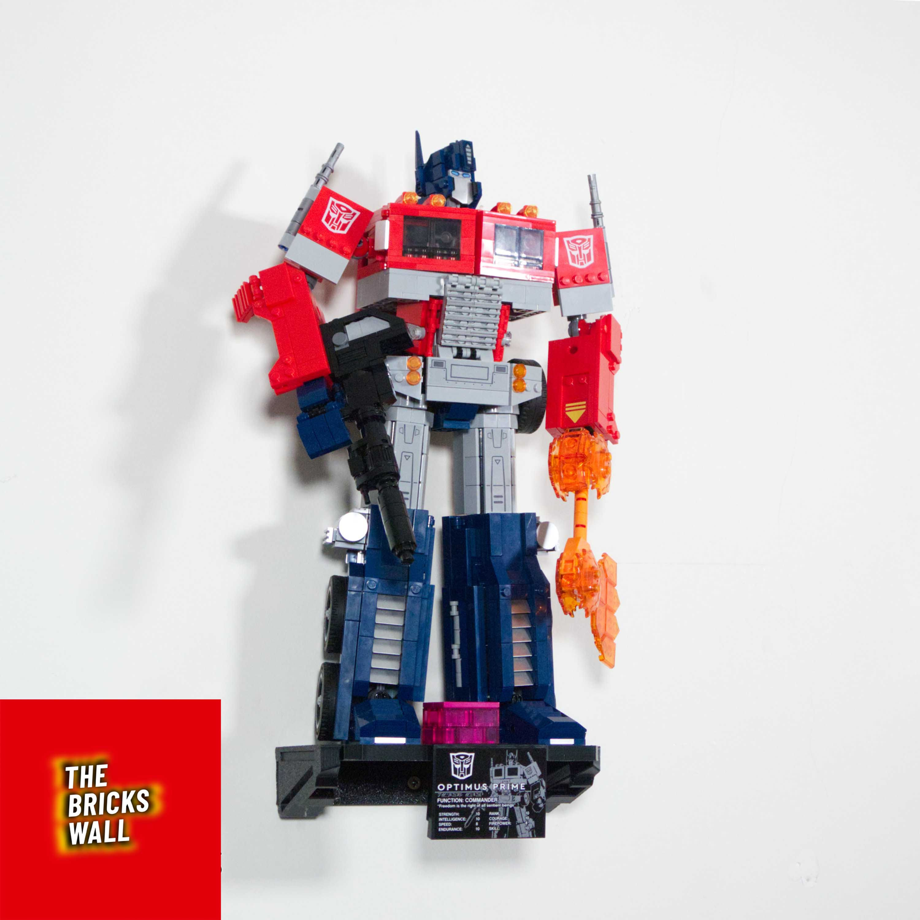 Optimus prime 10302 סטנד לגו לקיר דגם