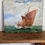 Thumbnail: Vintage Folk Art Nautical Original Painting on Wooden Board