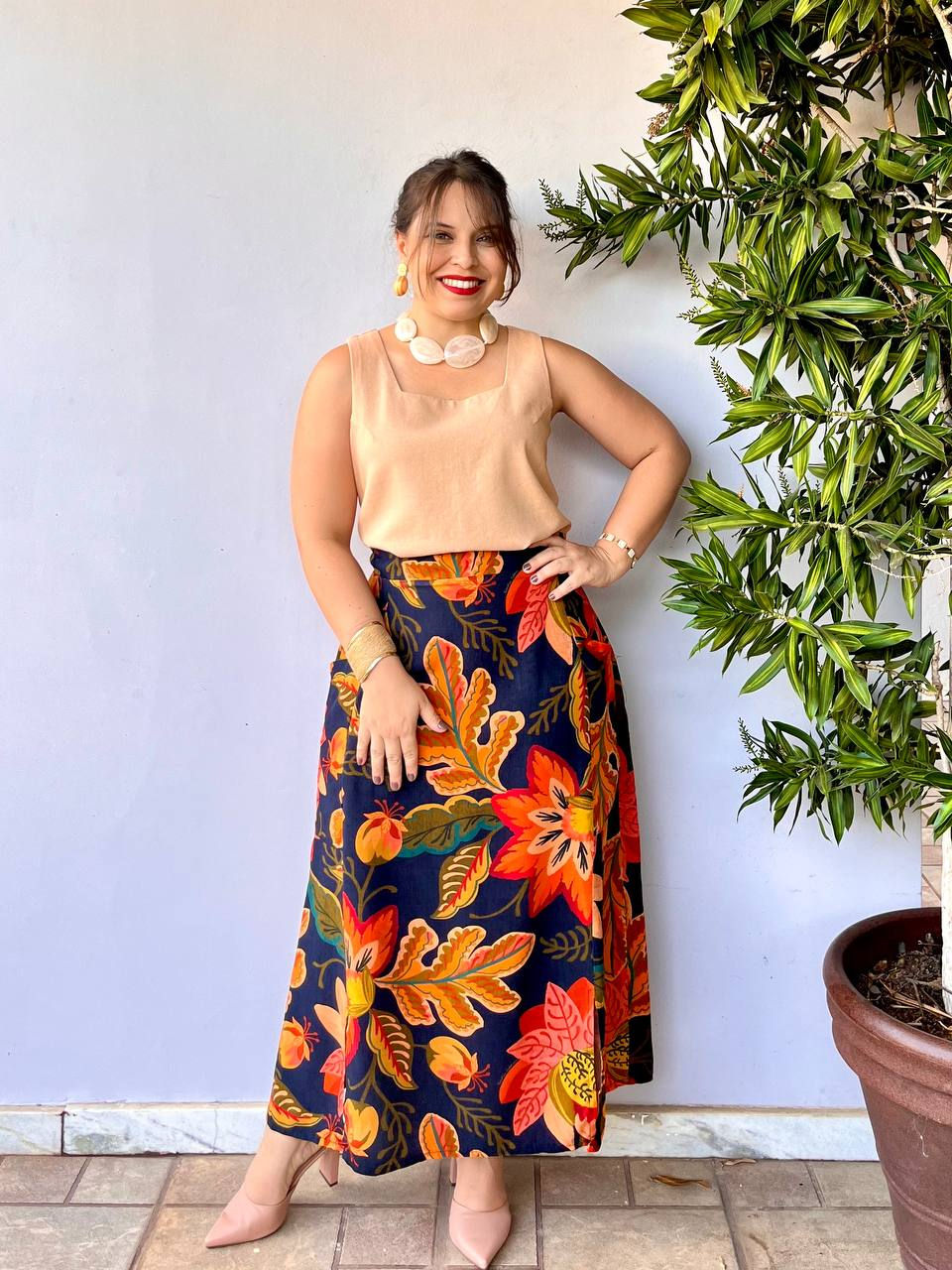 | Saia Beija-Flor Evasê |