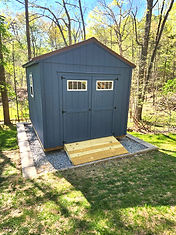 Shed on retaining wall and gravel pad Lynchburg, Bedford, Roanoke, Moneta, Forest Smith Mountain Lake Virginia