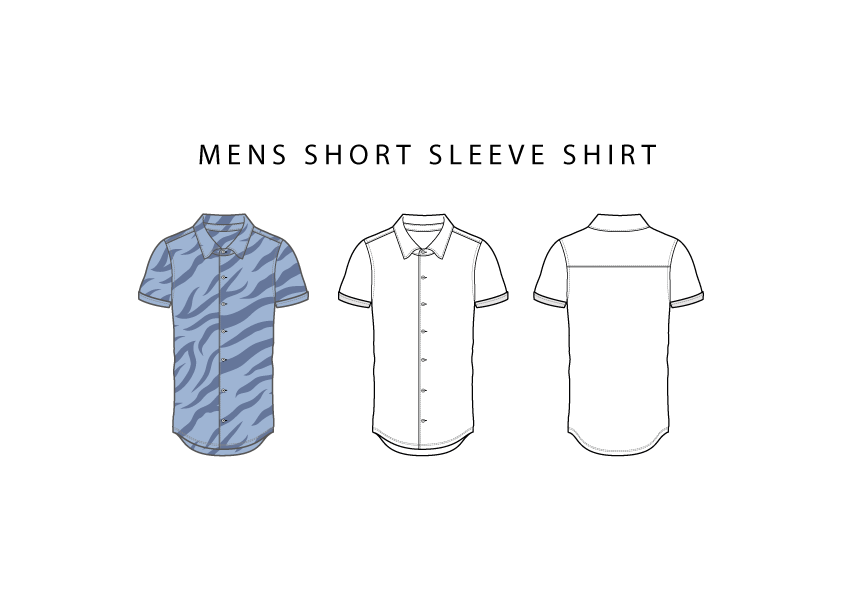 free fashion vector, fashion vector, short sleeve shirt cad, short sleeve shirt vector