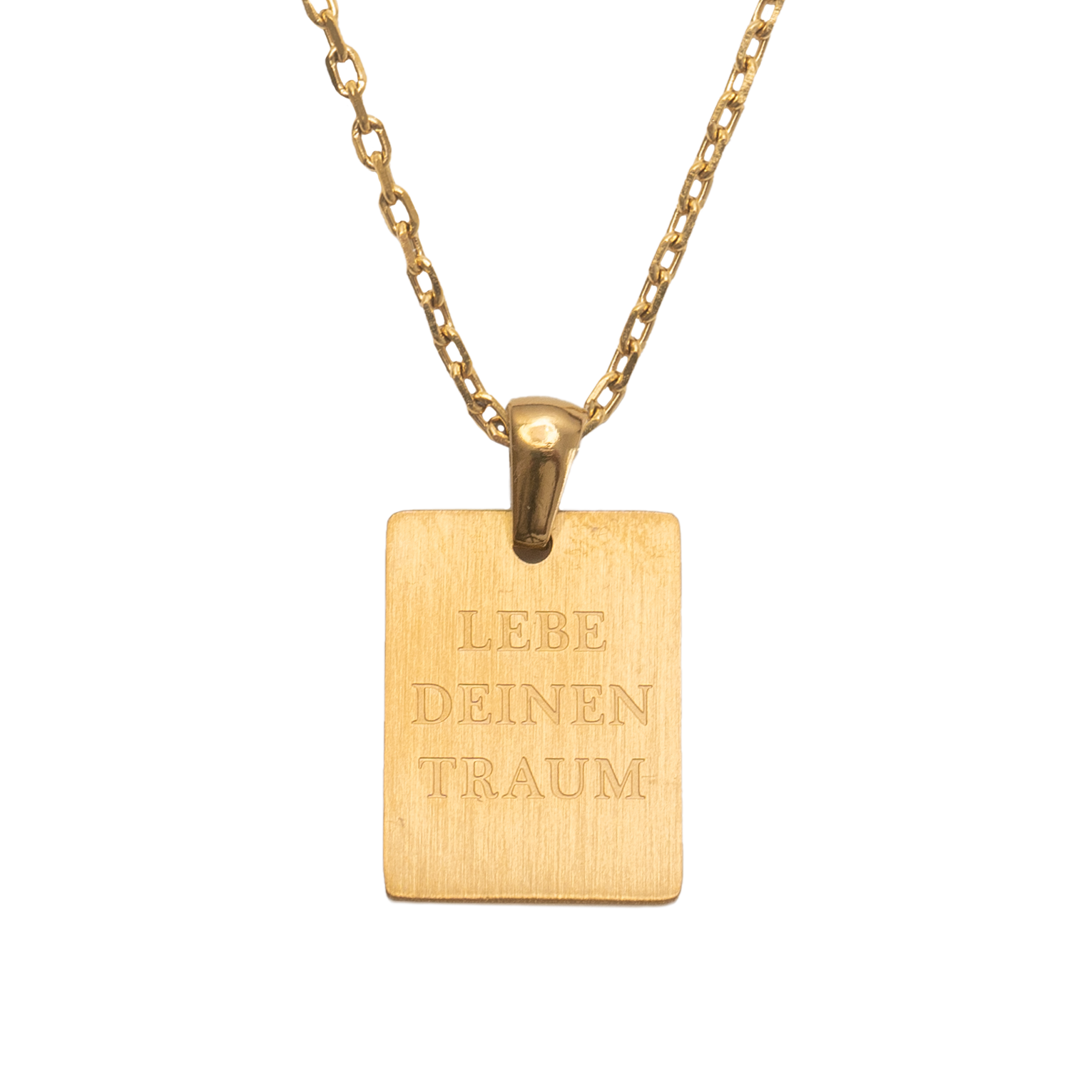 Kette mit Anhänger "lebe deinen Traum" (matt)