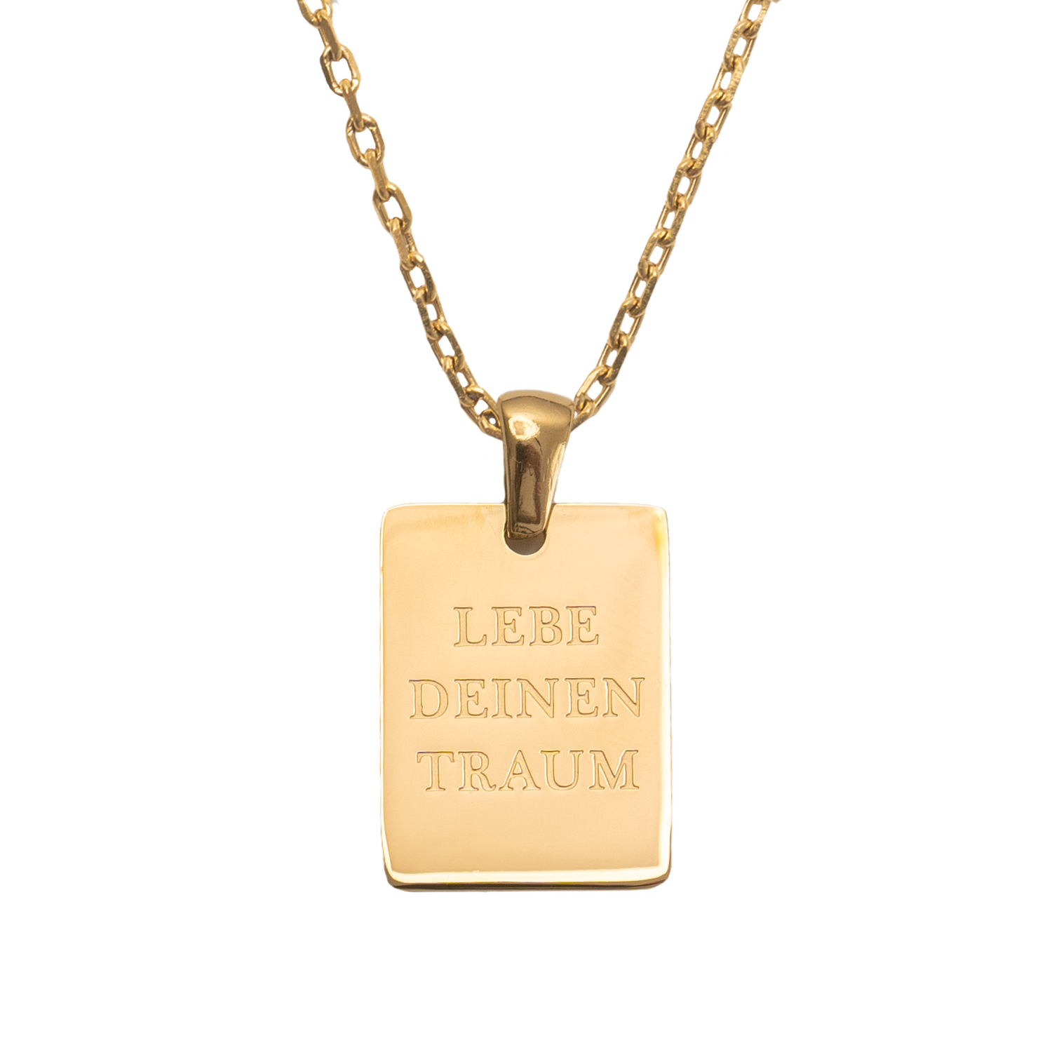 Kette mit Anhänger "lebe deinen Traum" (glänzend)