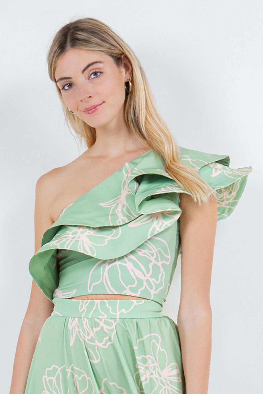 Green Print Miri Top