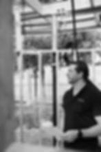 Nathan Pain, Building Surveyor looking at frame during Building Inspection