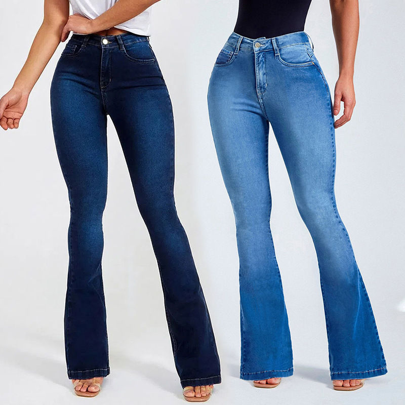 High-Waisted Slim Stretch Flare Jeans for Women