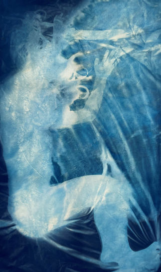 Cyanotype Figure Portrait titled 'Punch' by Cat Welch