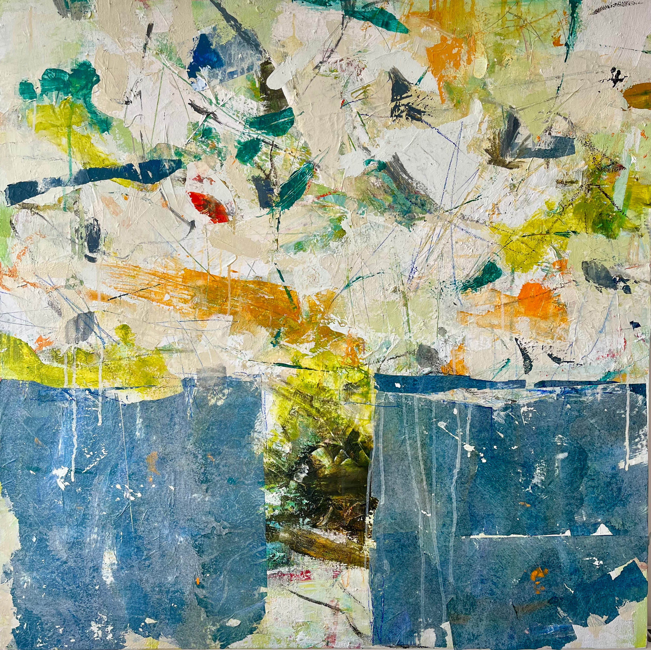 Still Standing original large-scale abstract landscape painting by David Brett textured acrylic mixed media
