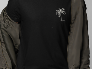 camiseta minimalista preta coqueiro bahia