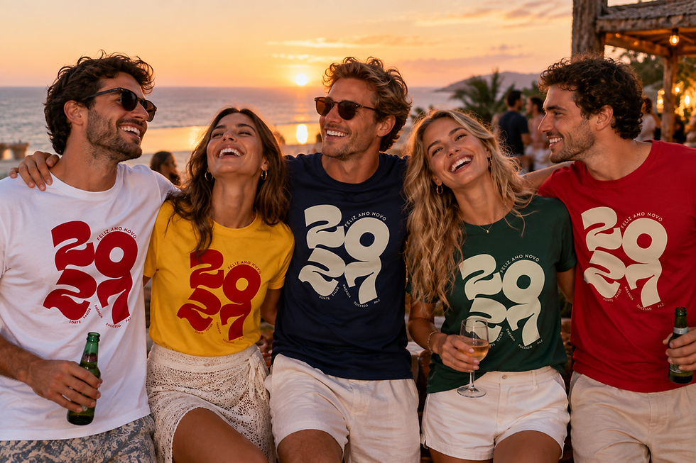 camisetas para passar o ano novo com amigos
