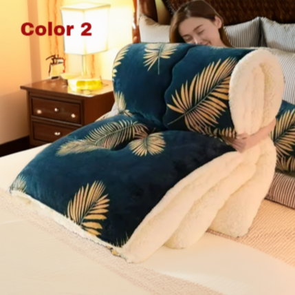 Thumbnail: Duvet Thicken Warmth Sleeping Blanket Soft Fluffy Comforter Quilt