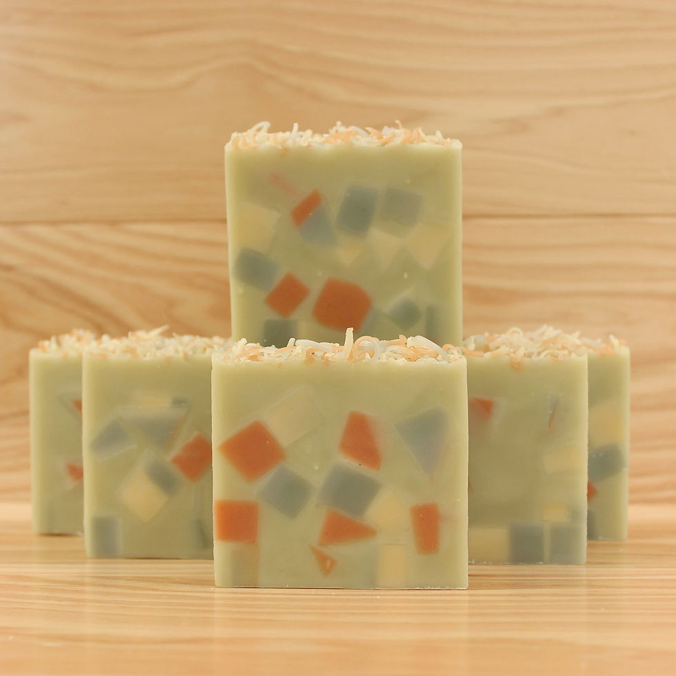 Thumbnail: An artistically arranged pile of our all-natural vegan soap bar: Tomorrow's Friday!