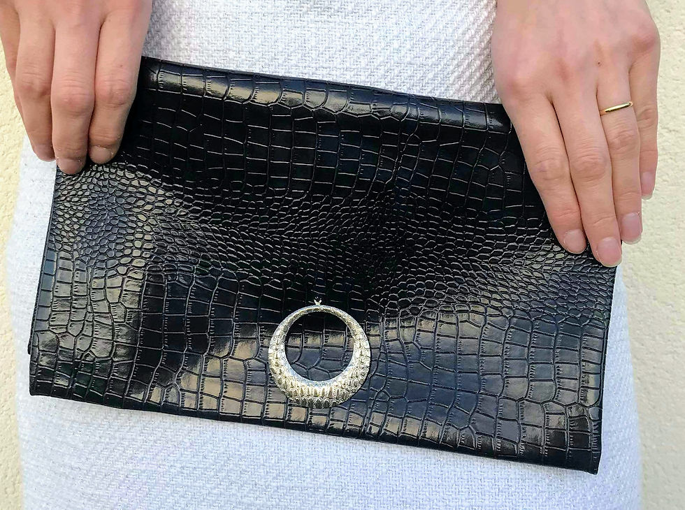 Pochette en simili cuir noir