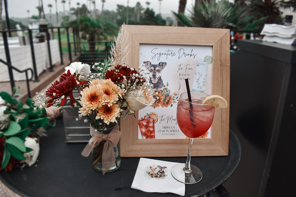 Custom wedding drink menu