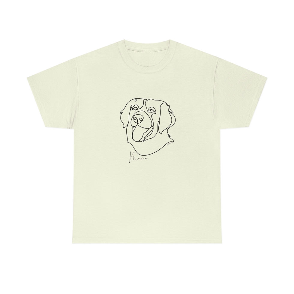 Thumbnail: Cream colored t-shirt with dog outline and 'I love dogs' text.