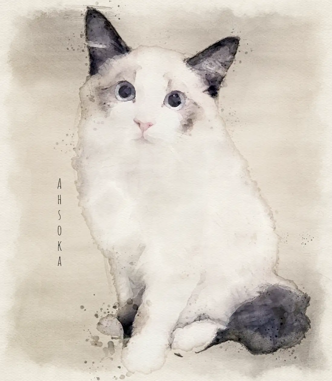 watercolor cat portrait 