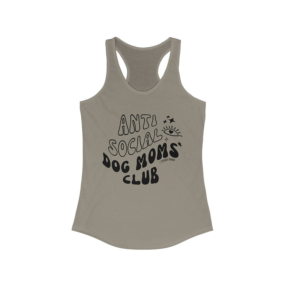 Thumbnail: Antisocial Dog mom's club woman's tank grey