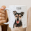 Thumbnail: Hand holding a Finn mug with dog portrait, 12x16in Custom Watercolor Pet Portrait.