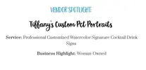 Vendor Spotlight: Tiffany's Custom Pet Portraits, Woman-Owned, offers custom art.