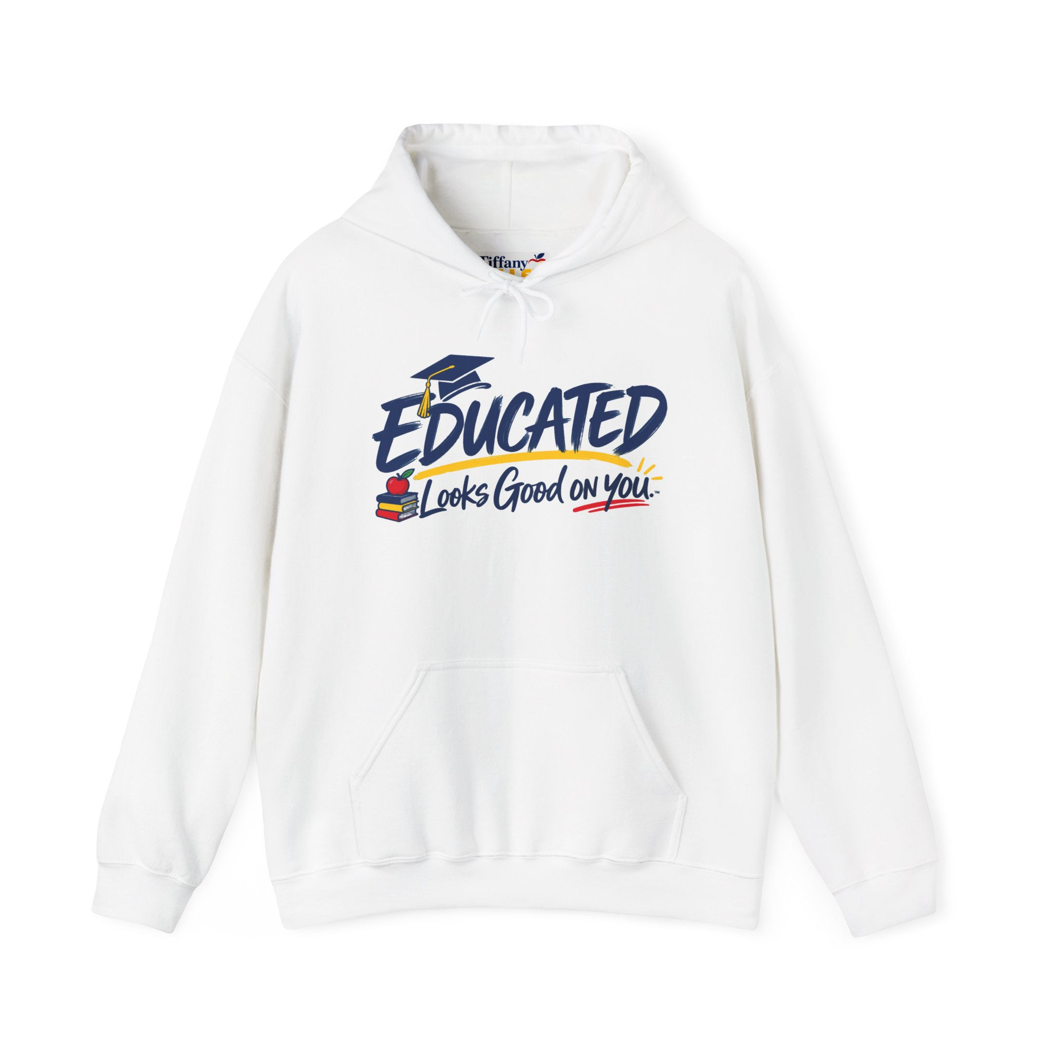 Educated Looks Good on You Hoodie — Graduation Cap & Books Graduate Sweatshirt