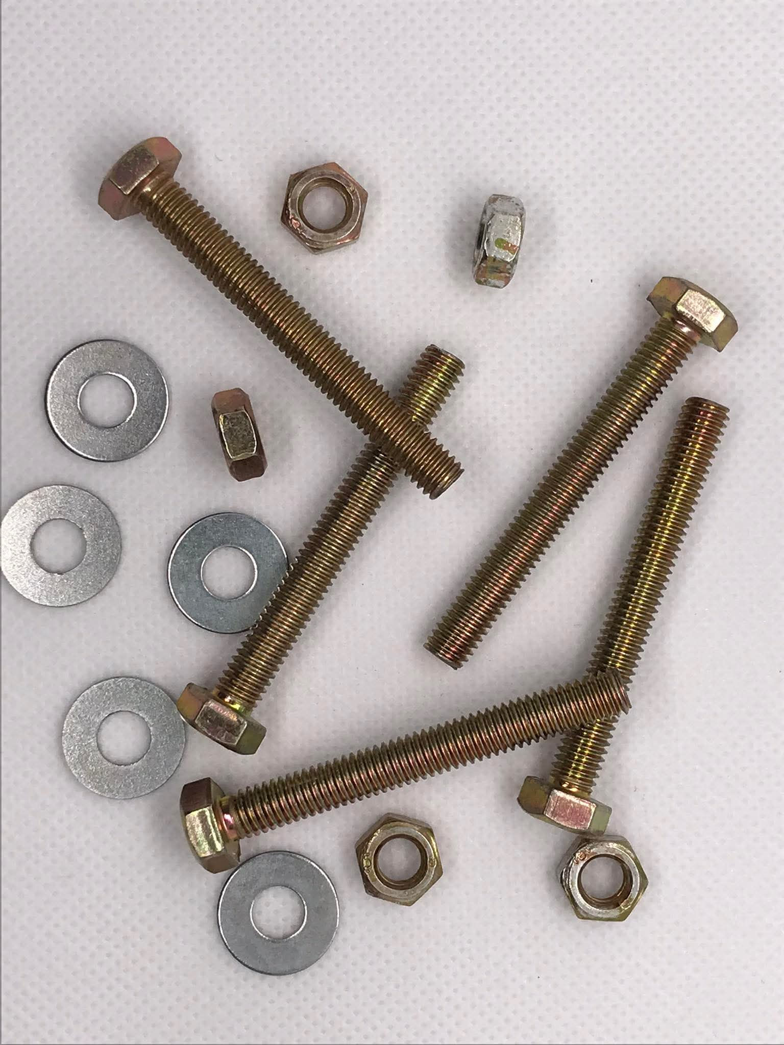5 sets 6x50 Plated Bolts & Nuts w/ Plain Washer