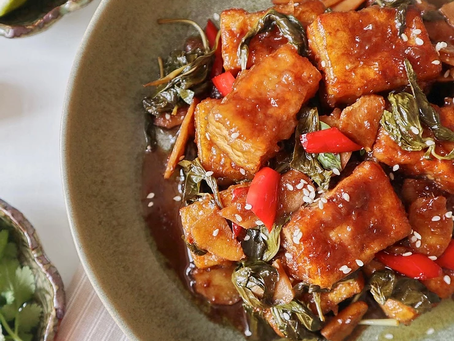 Vegan three cup tofu
