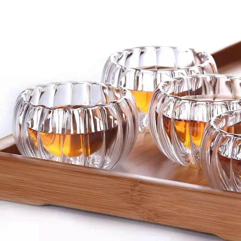 Thumbnail: Double Wall Glass Tea Cups – Gongfu Set (50 ml, 4–6 pcs)