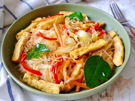 Vegan Tomyum vermicelli stir-fry (Onions And Garlic Free)