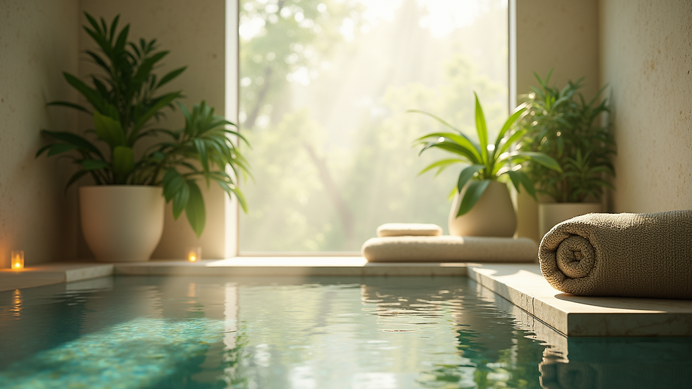 Close-up view of a serene spa environment with natural elements