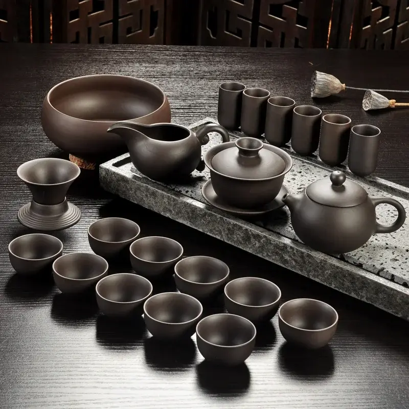 Miniatura: Yixing Purple Sand Tea Set / Čajová sada z fialové hlíny Yixing