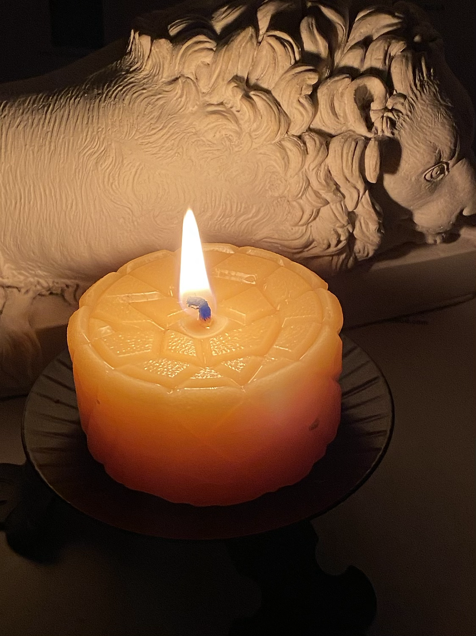 Thumbnail: Beeswax Pillar Candle - Cracked Pattern