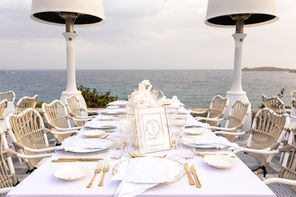 Wedding table scape at The Santa Marina in Mykonos
