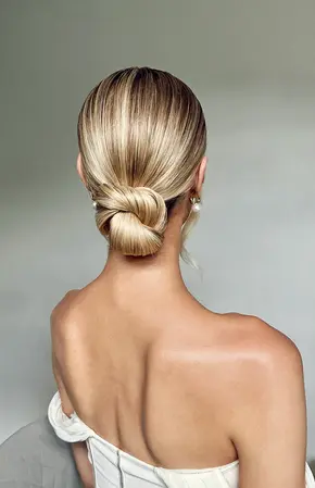 Sleek bun Bridal Hair and Makeup London