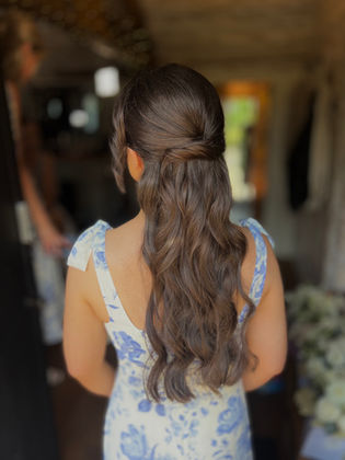 Bridal Half Up Half Down Wedding Hair and Makeup Hampshire 
