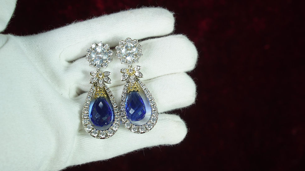 Thumbnail: Ring Silver Diamond Sapphire Vintage Art Deco Antique Queen