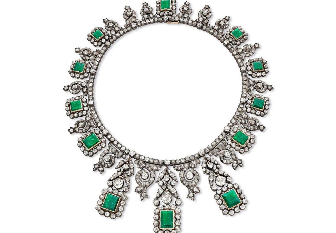 Necklace Emerald Vintage Art Deco Wedding Queen Art Deco 925