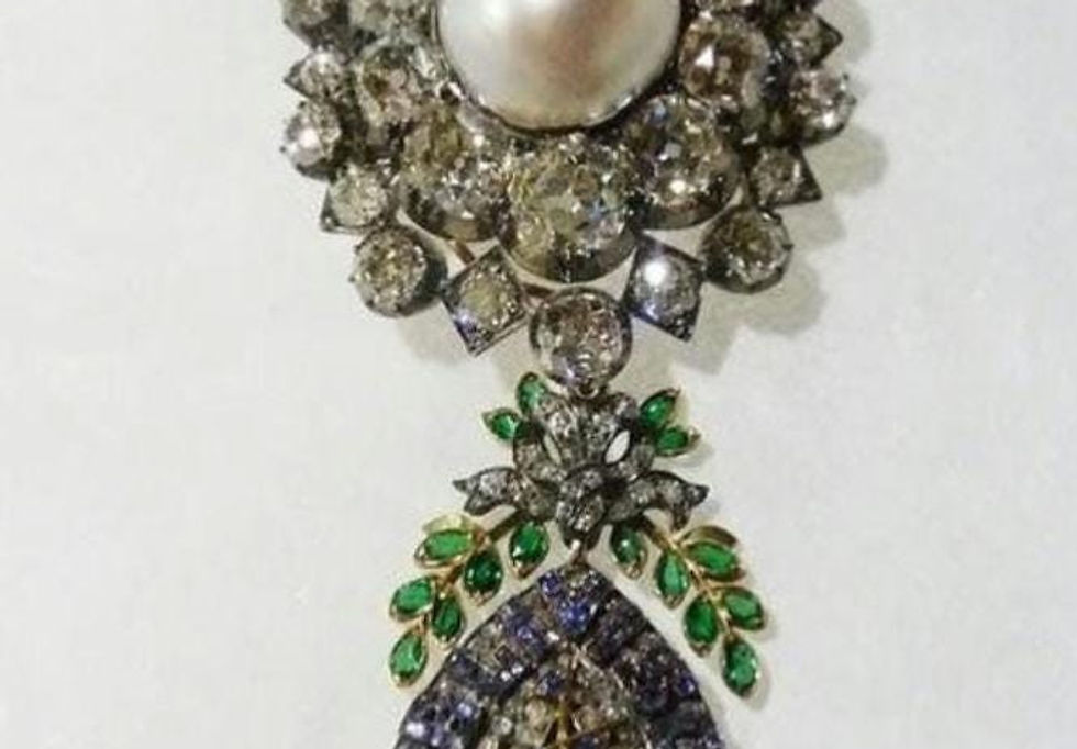 Thumbnail: Necklace Silver Zircon Vintage Antique Bridal Wedding Royal