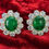 Miniatura: Princess Diana Inspired Emerald Cabochon Choker & Earrings Set – 925 Sterling Si