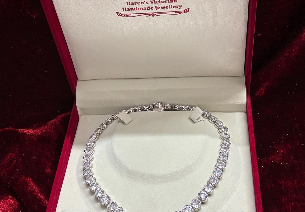 Miniatura: Necklace Gold Zircon Cz Vintage Antique Bridal Wedding Royal 925