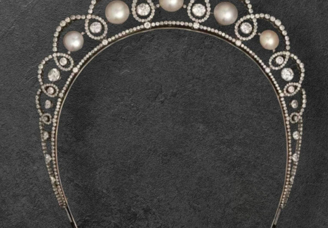 Tiara Silver Zircon Wedding Victorian Royal The in 925 sterling