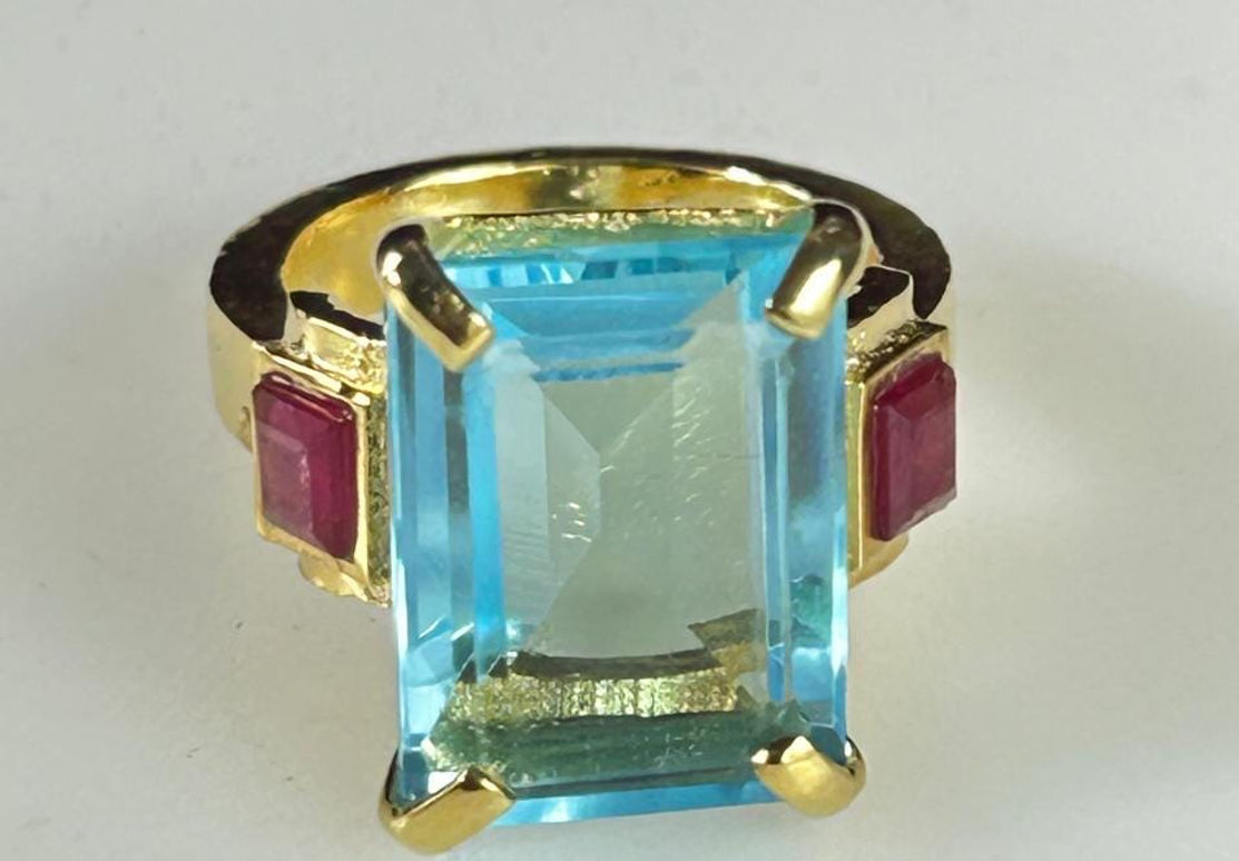 Brooch: Ring Silver Gold Art Deco Royal Art Deco 925 sterling