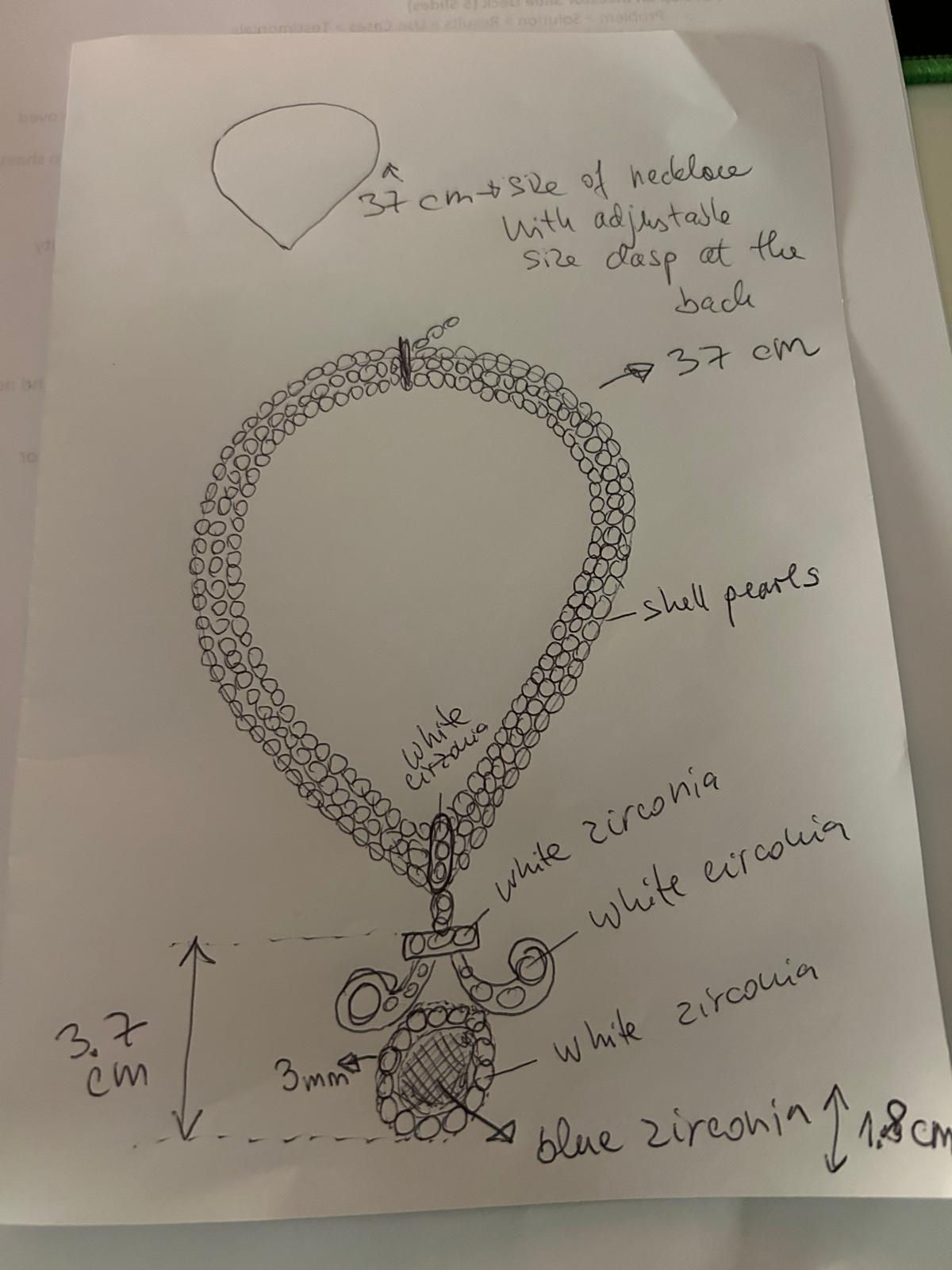 Customized Blue Sapphire and Pearl Necklace