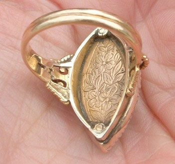 Miniature : Ring Silver Diamond Antique Georgian Era 1.30 Ct Rose Cut