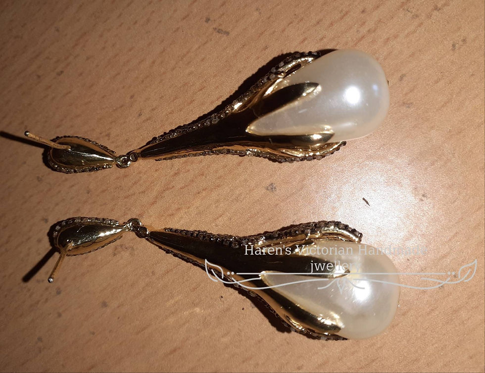 Thumbnail: Earrings: Ring Earring Silver Diamond Pearl Vintage Art Deco